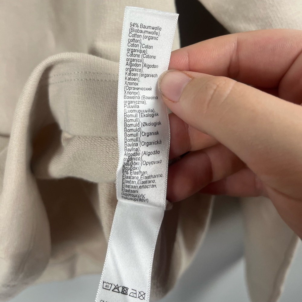 HANRO Natural Living Long Sleeve Shirt cream off white size small - Picture 3 of 5